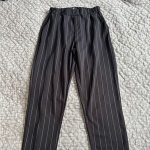 Ashley Blue Black Pinstripe Straight Leg Pants